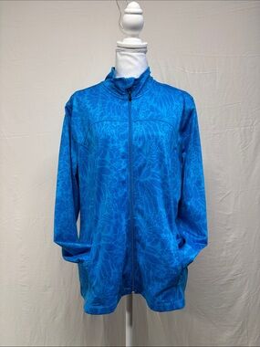 Mondetta Blue Printed Full-Zip Lightweight Jacket